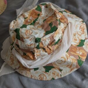 Elegant Floral Women's Hat with Scarf